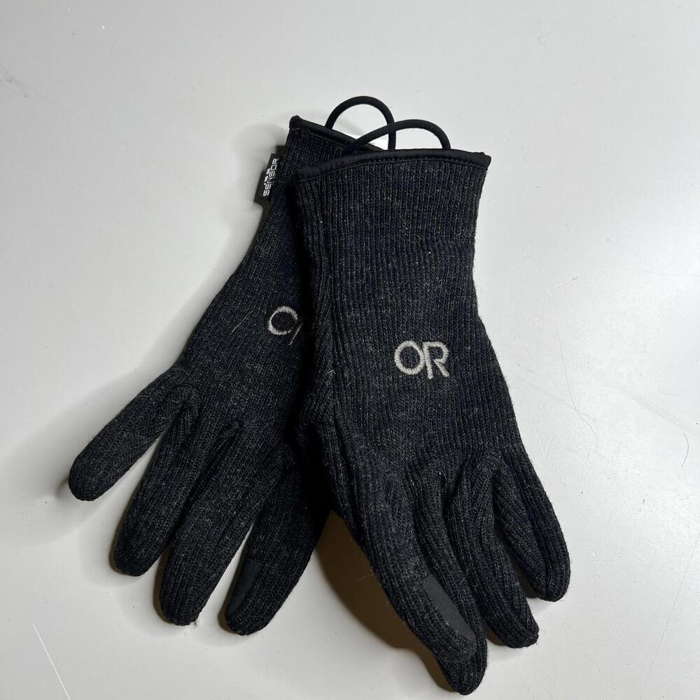 Outdoor Research Gloves Mens 7‎ Black Flurry Sensor Knit Touchscreen Winter